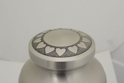 Heart's Ring Brass Urn – Pewter Finish